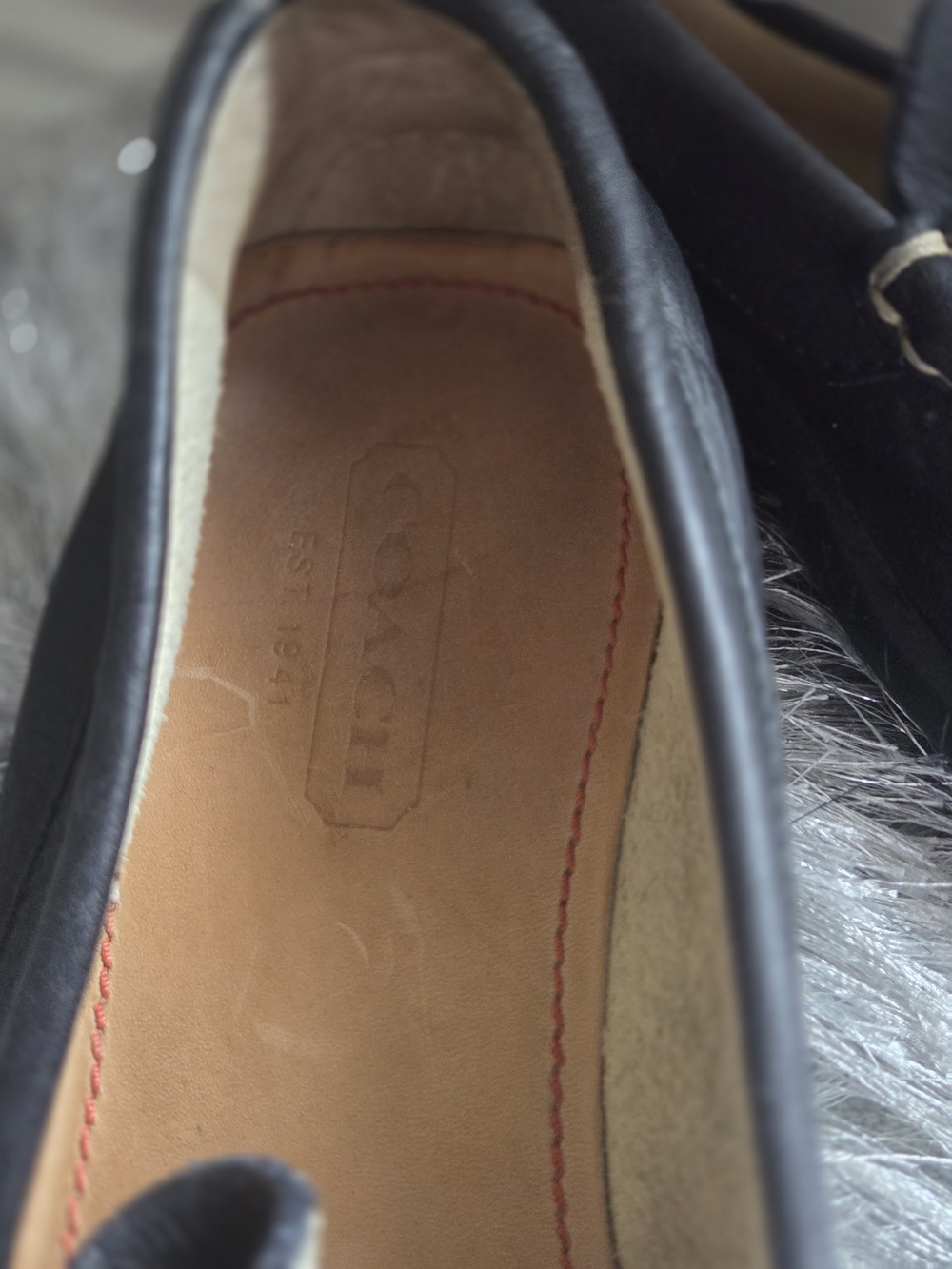 Coach Black Leather Men's Slip-On Loafers with Silver Buckle Barely warn - Picture 6 of 10